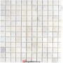 23x23mm Parlak Beyaz Fileli Mermer Mozaik- DT1409